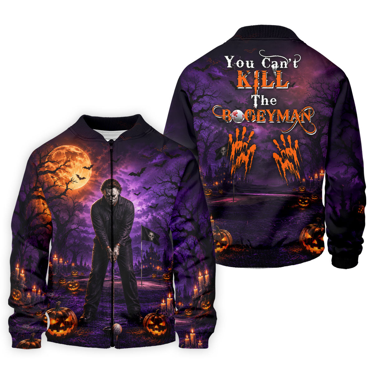 You Can't Kill The Bogeyman Halloween Polo Shirt, Hawaiian Golf Shirt, Mens Golf Apparel