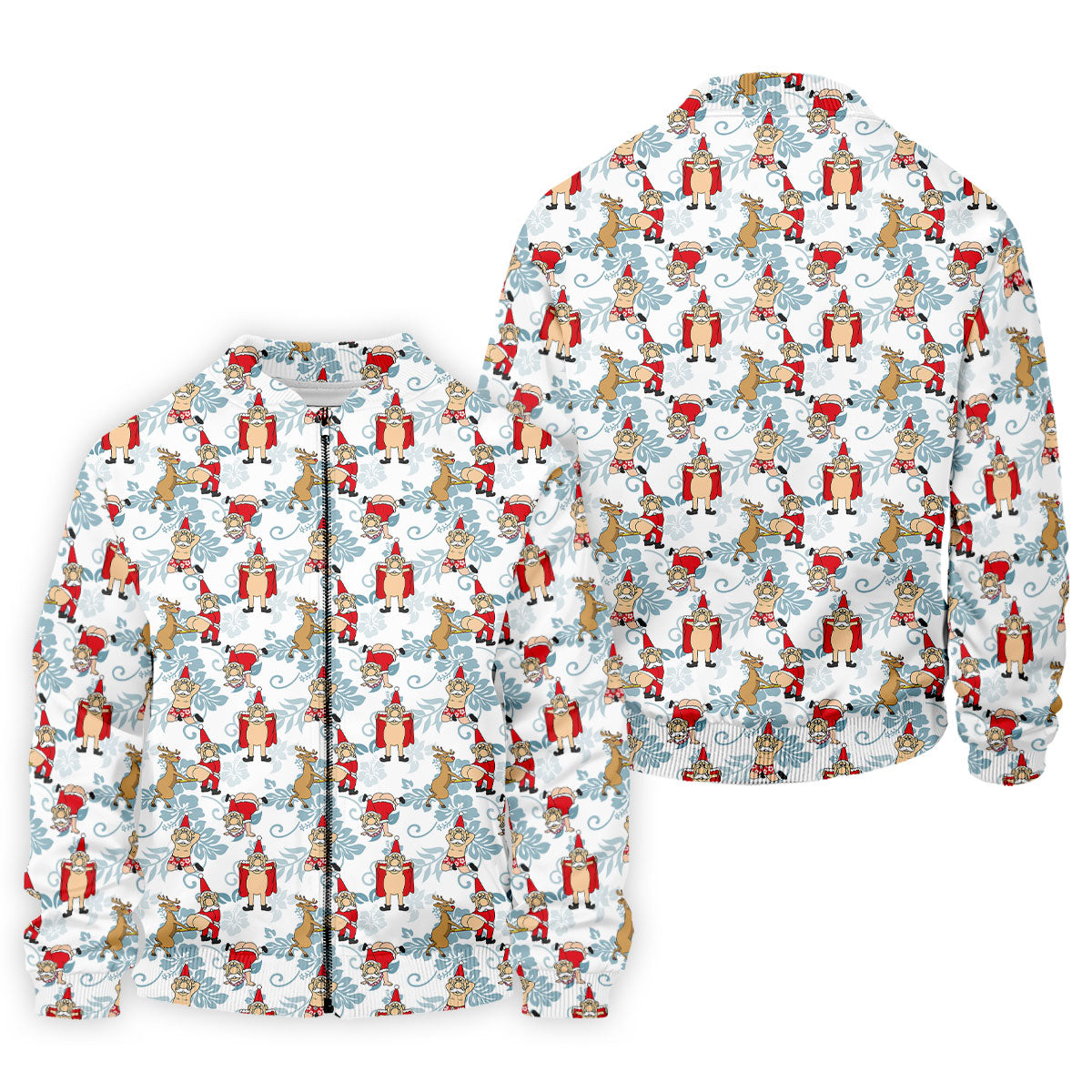 Funny Santa Reindeer Christmas Hawaiian Polo Shirt, Mens Golf Polo, Golf Shirts For Men