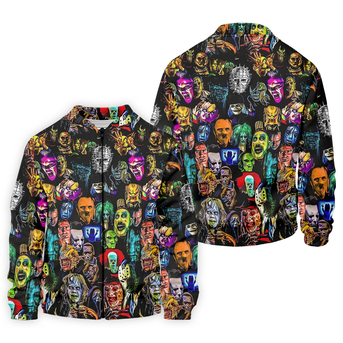 Halloween Horror Character Hawaiian Golf Shirt, Mens Golf Polo, Golf Shirts For Men
