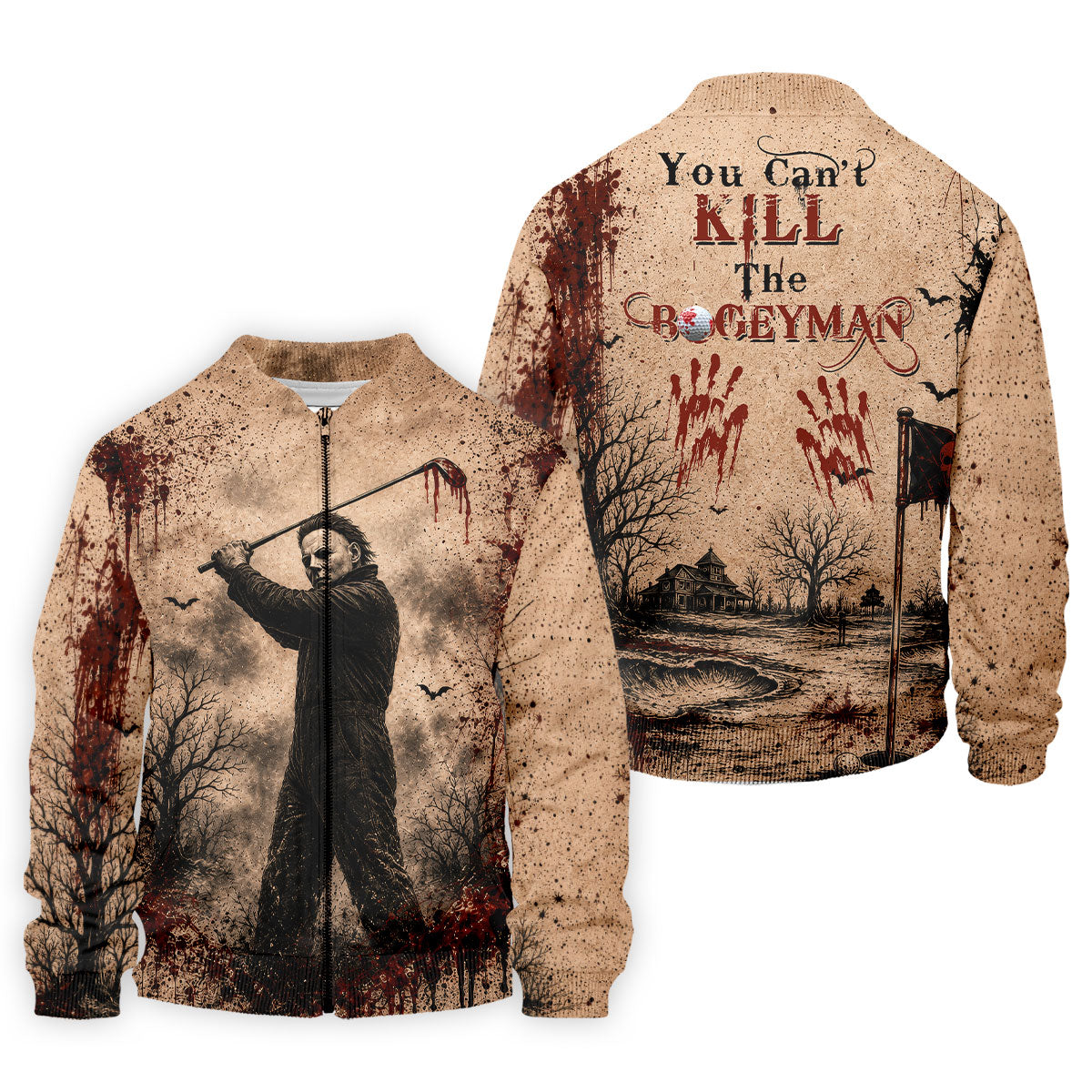 You Can't Kill The Bogeyman Halloween Golf Polo Shirt, Mens Golf Polo, Printed Golf Shirts