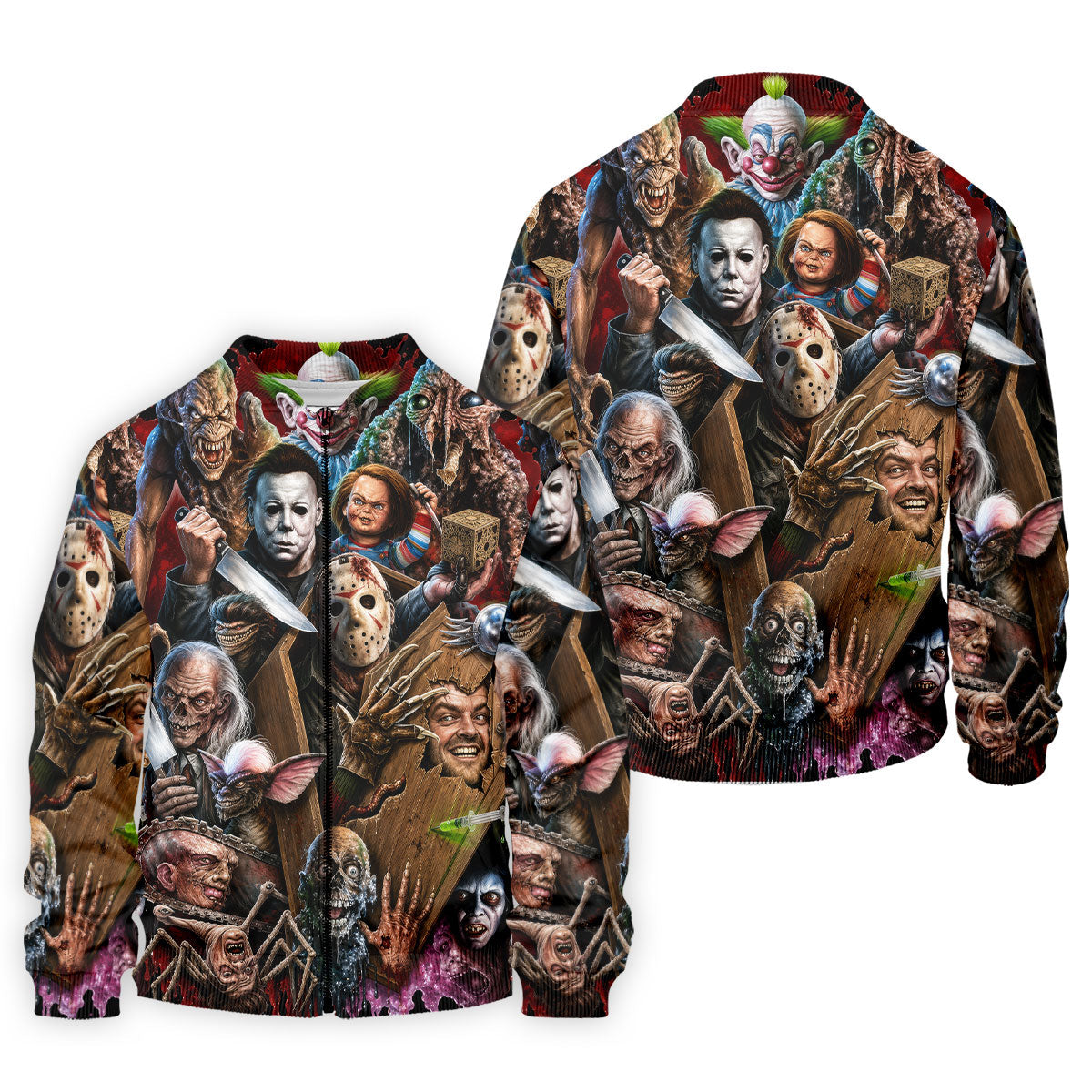 Classic Horror Character Halloween Golf Shirt, Mens Golf Apparel, Hawaiian Golf Shirt