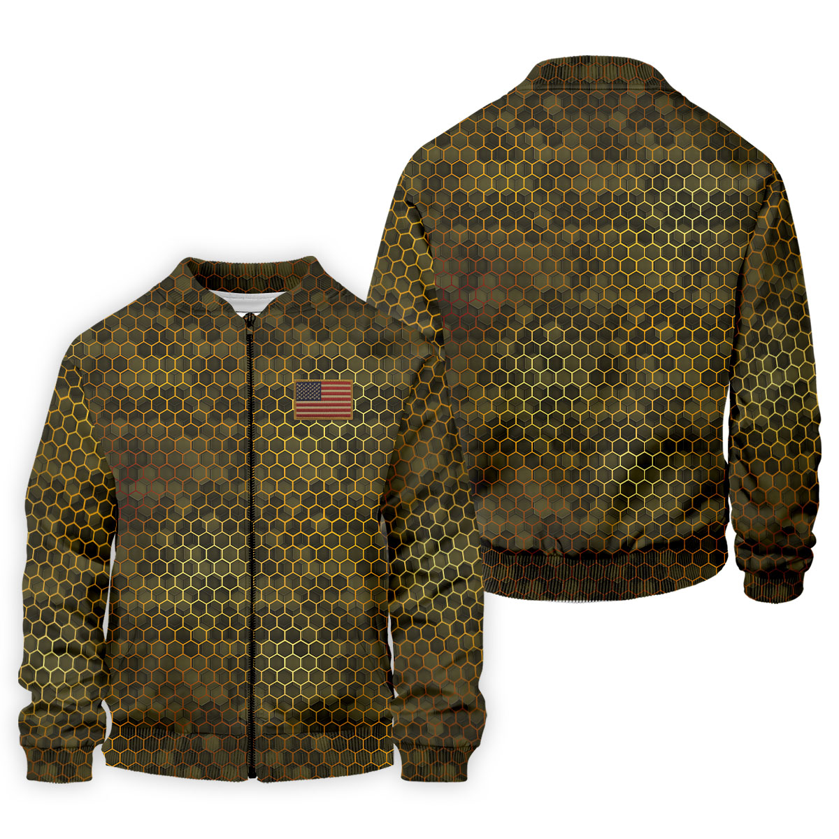 Hexagonal Camo Patriotic 4th Of July Golf Shirt, 250 Years Polo Shirts For Men