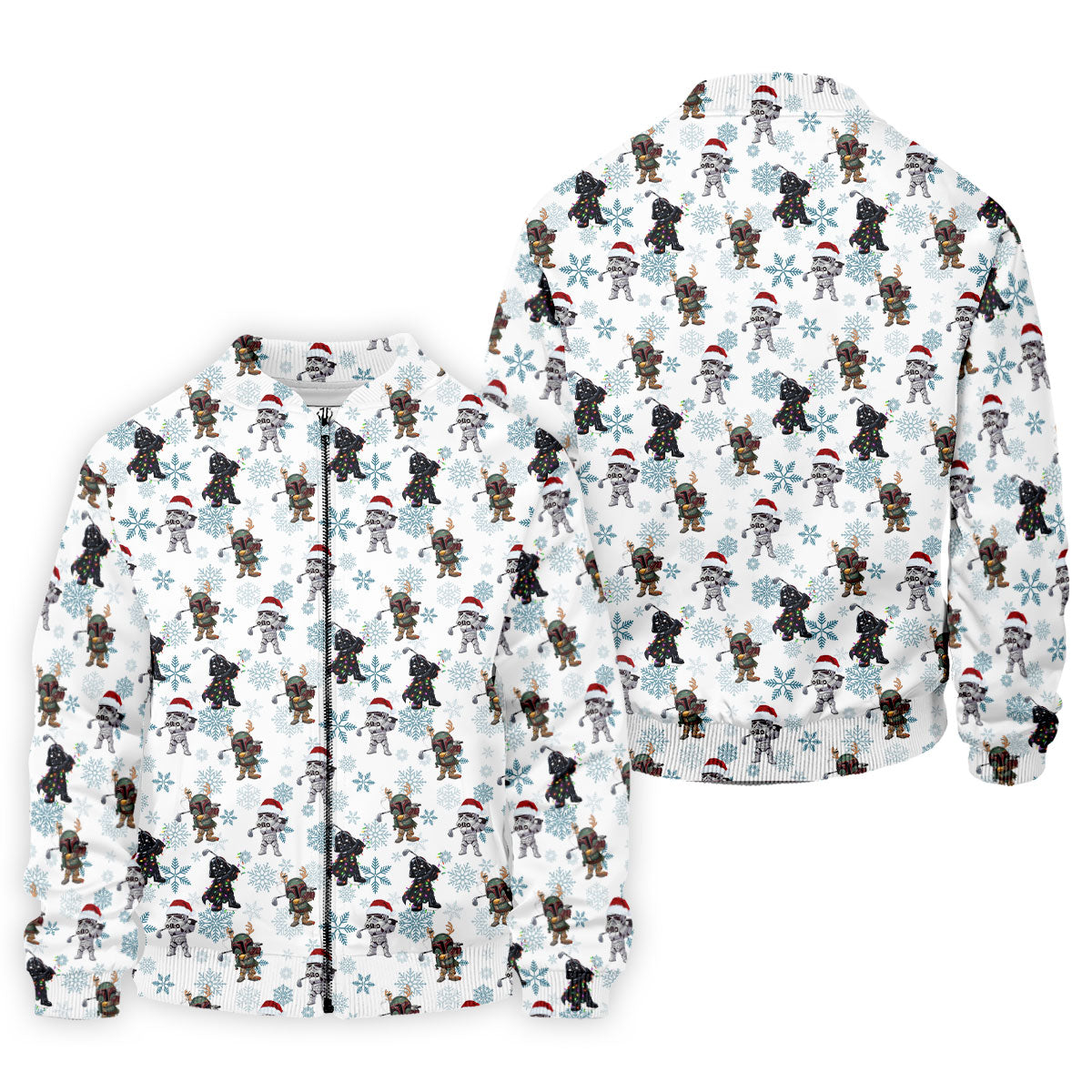 Christmas Space Characters Pattern Polo Shirt, Mens Golf Shirts, Golf Polo Shirts For Men