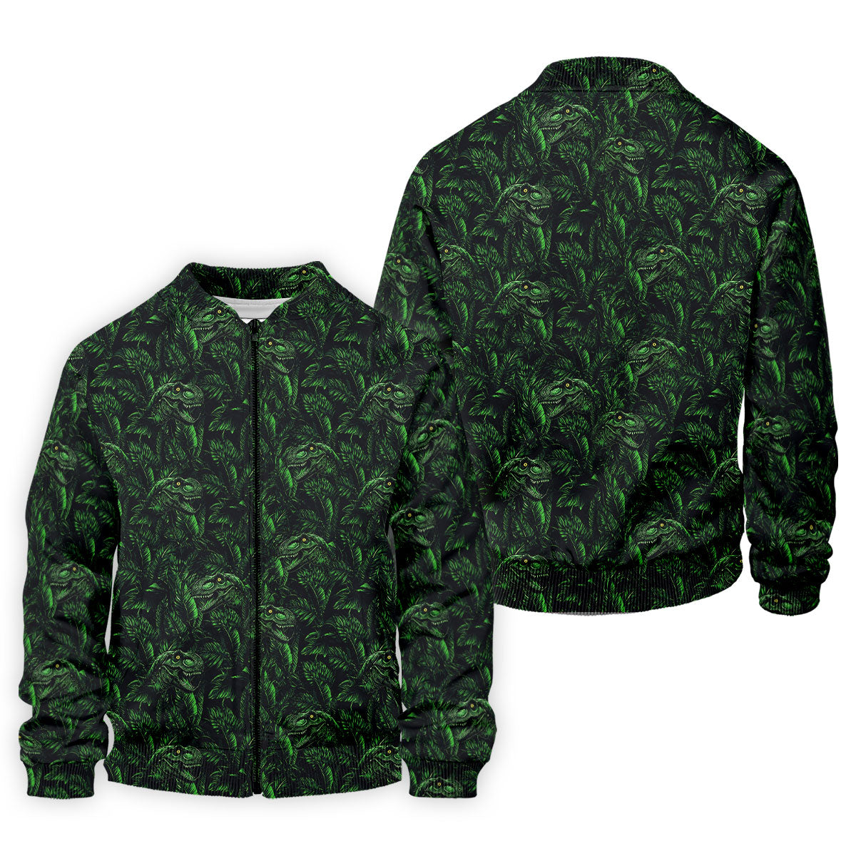 Dinosaurs In The Forest Deep Forest Green Hawaiian Golf Shirt, Polo Shirts For Men