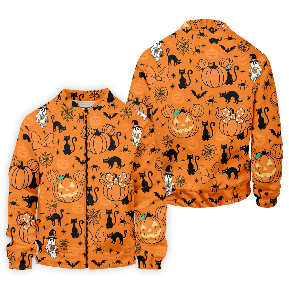 Black Cat and Pumpkin Halloween Polo Shirt, Golf Polo Apparel, Mens Golf Outfit