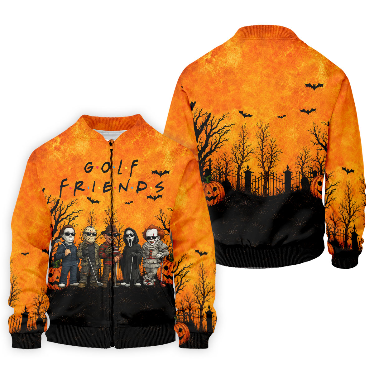 Halloween Golf Friends Hawaiian Golf Shirt, Mens Golf Polo, Golf Shirts For Men