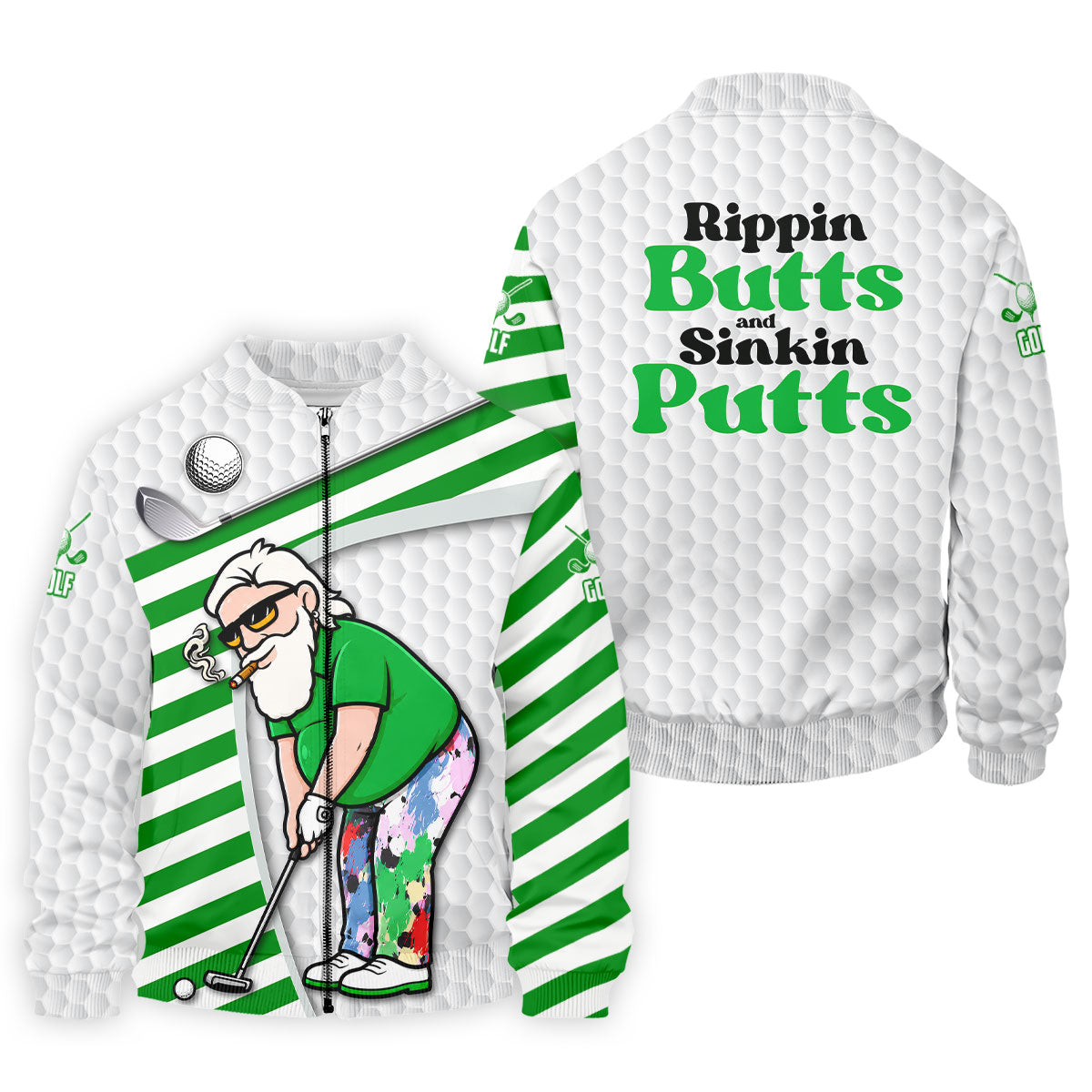Funny Rippin Butts And Sinkin Putts Polo Shirt, Mens Golf Shirts, Golf Shirts For Men