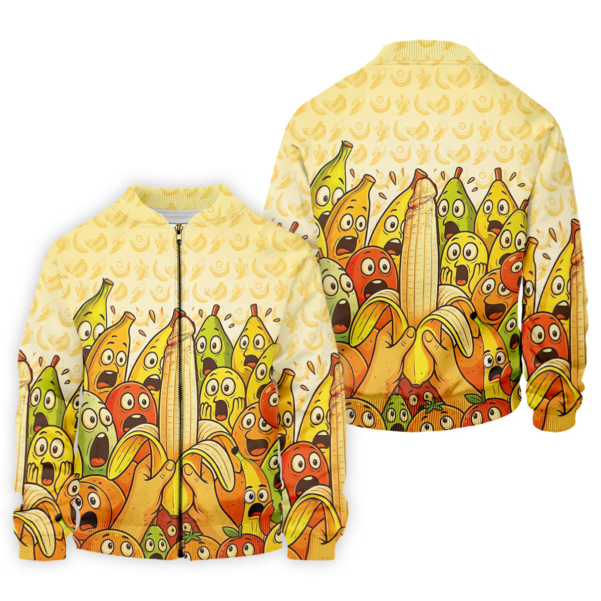 Funny Banana Fruit Cartoon Pattern Polo Shirt, Mens Golf Polo, Golf Shirts For Men