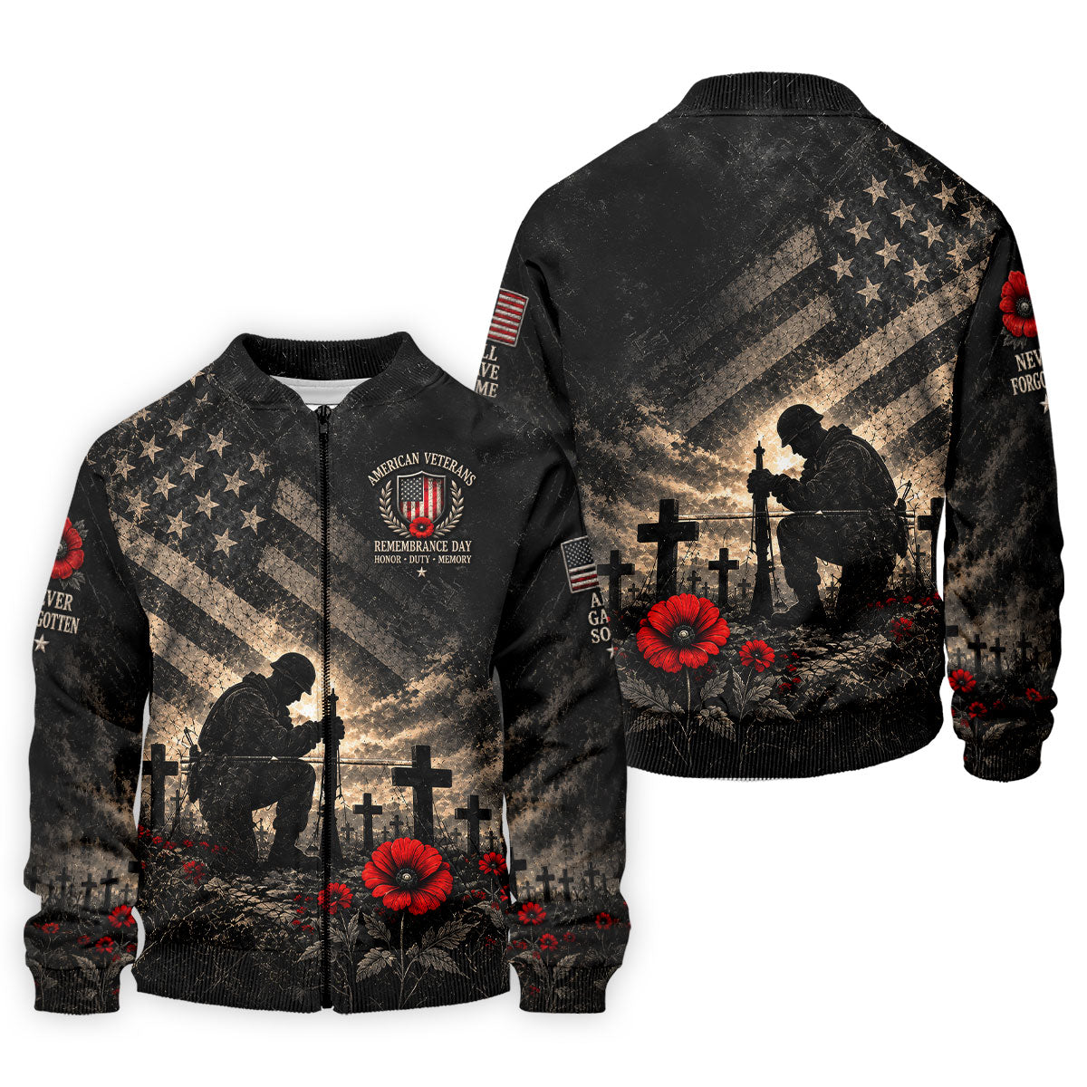 Poppy Soldier Memorial Golf Polo Shirt, Veterans Day Shirt, Mens Golf Polo Shirts