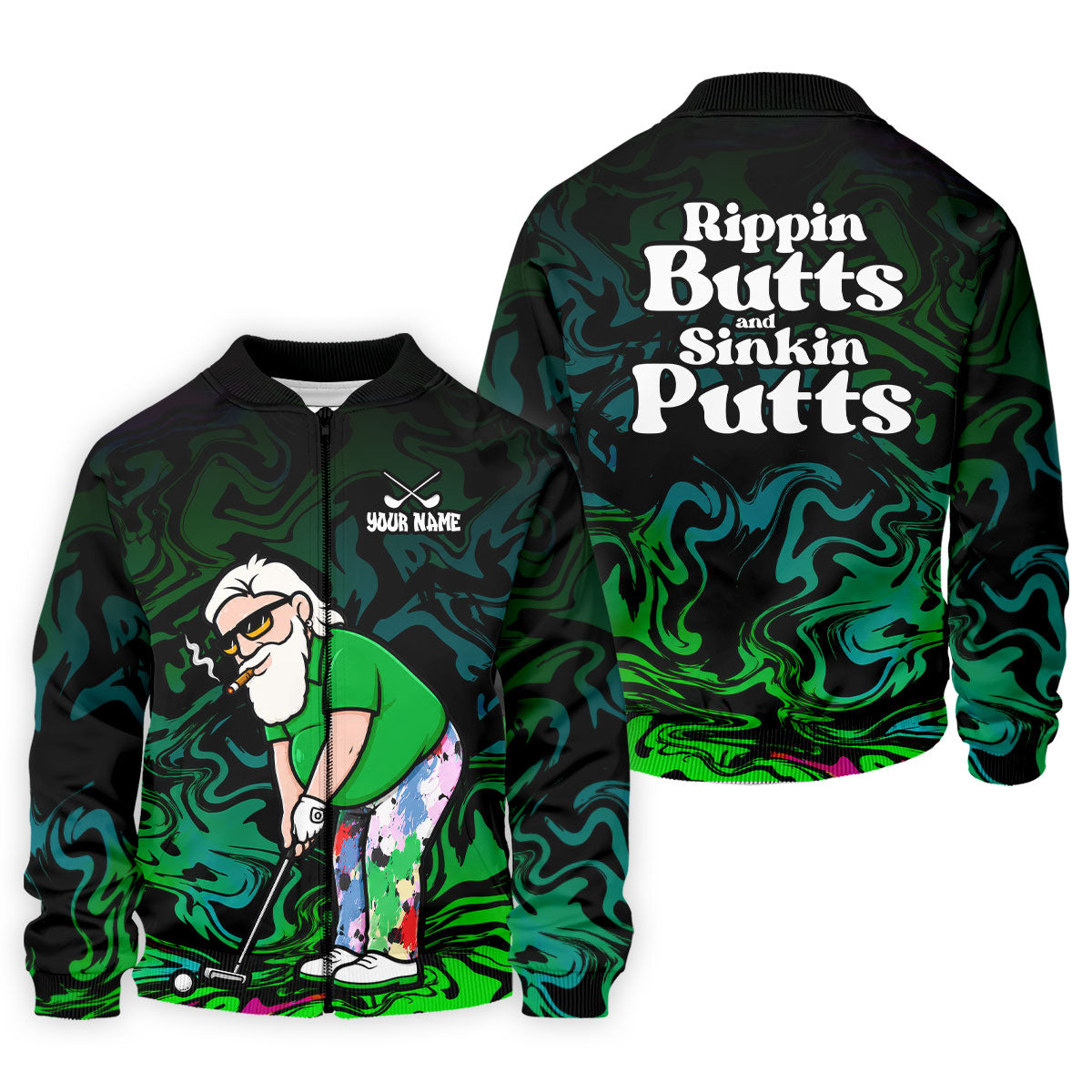 Funny Rippin Butts And Sinkin Putts Polo Shirt, Mens Golf Polo, Golf Apparel For Men