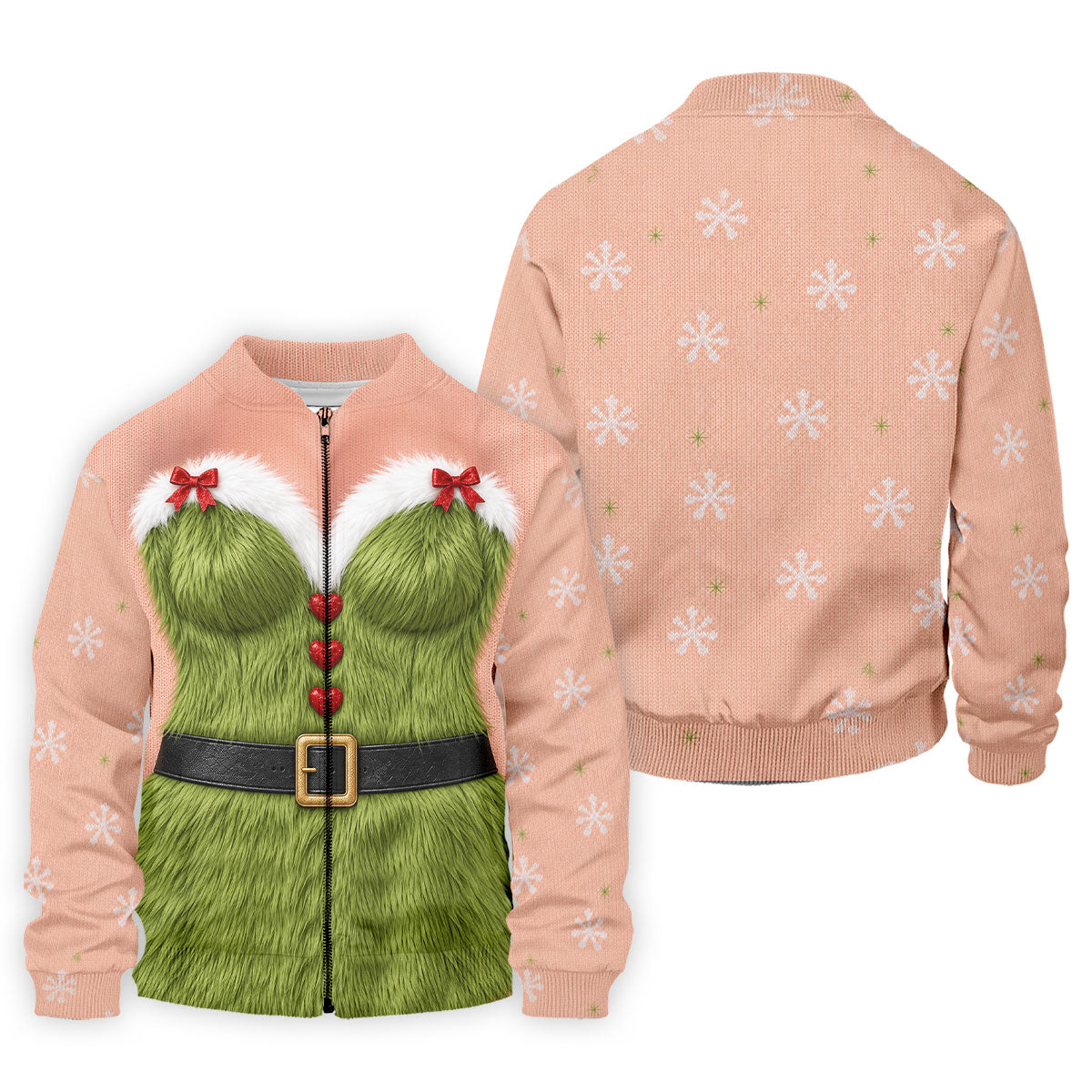 Green Furry Christmas Costume Polo Shirt, Men's Golf Shirt, Golf Apparel For Men