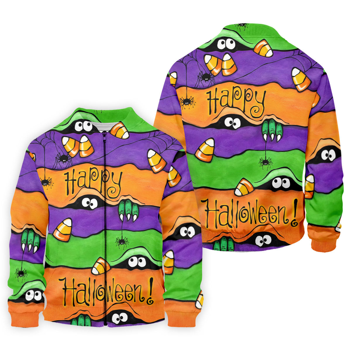 Happy Halloween Candy Monster Horror Character Polo Shirt, Golf Shirt, Mens Golf Polo