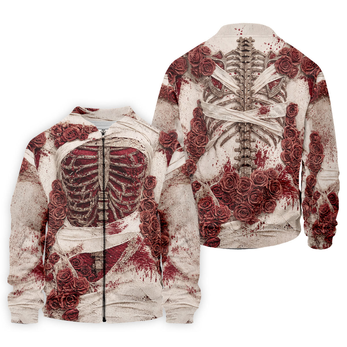 Bloody Skeleton Rose Halloween Polo Shirt, Polo Shirts For Men, Mens Golf Apparel
