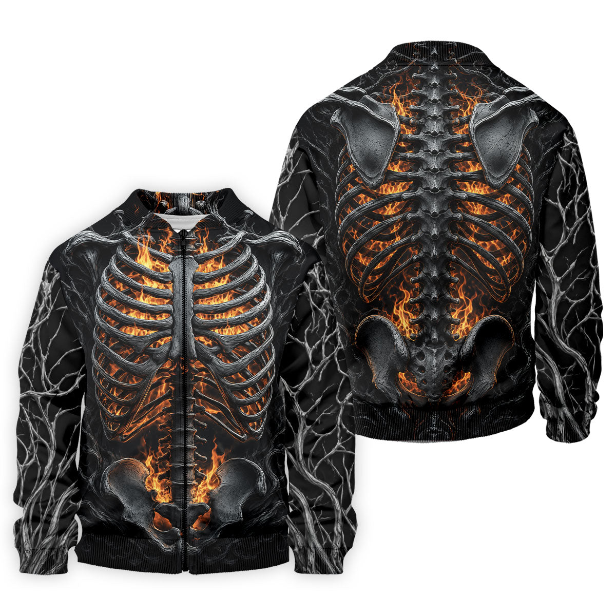 Halloween Fire Skeleton Horror Character Polo Shirt, Mens Golf Polo, Mens Golf Shirts
