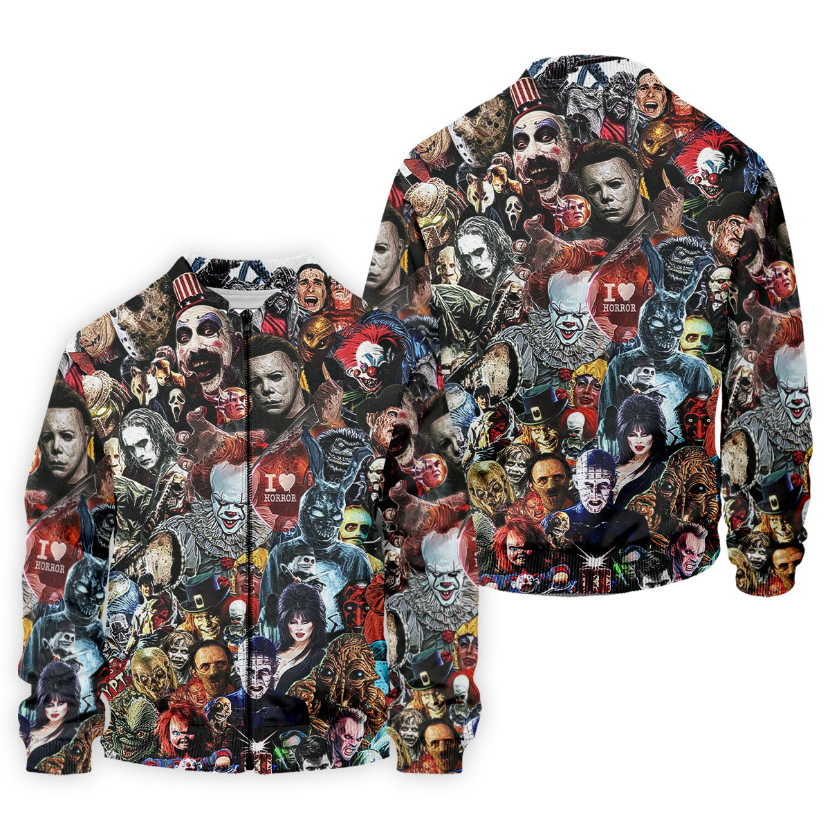 Classic Horror Icons Collage Halloween Golf Shirt, Mens Golf Polo, Printed Golf Shirts
