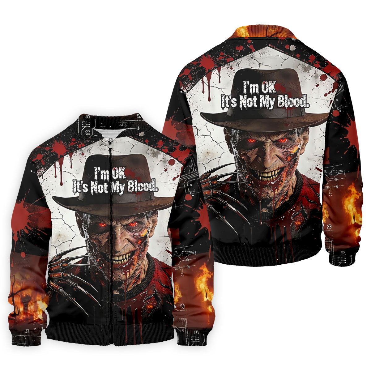 Im Ok Its Not My Blood Character Golf Polo Shirt, Halloween Golf Shirt, Mens Golf Polo