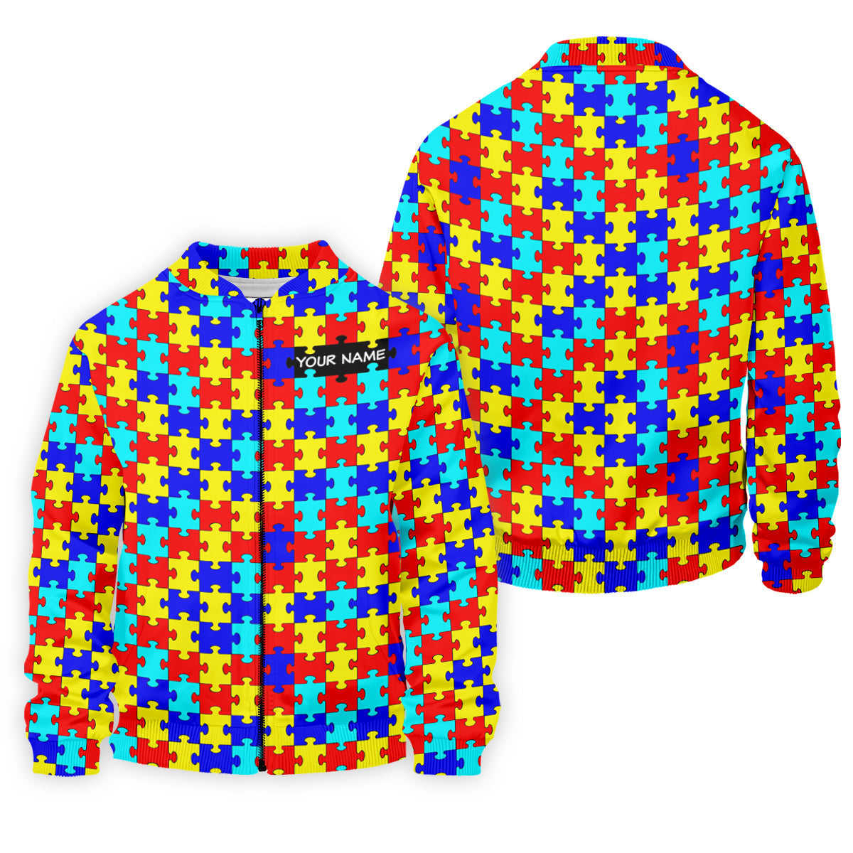 Autism Awareness Colorful Puzzle Pattern Golf Tops For Men, Polo ShirtFor Men, Golf Shirts For Men