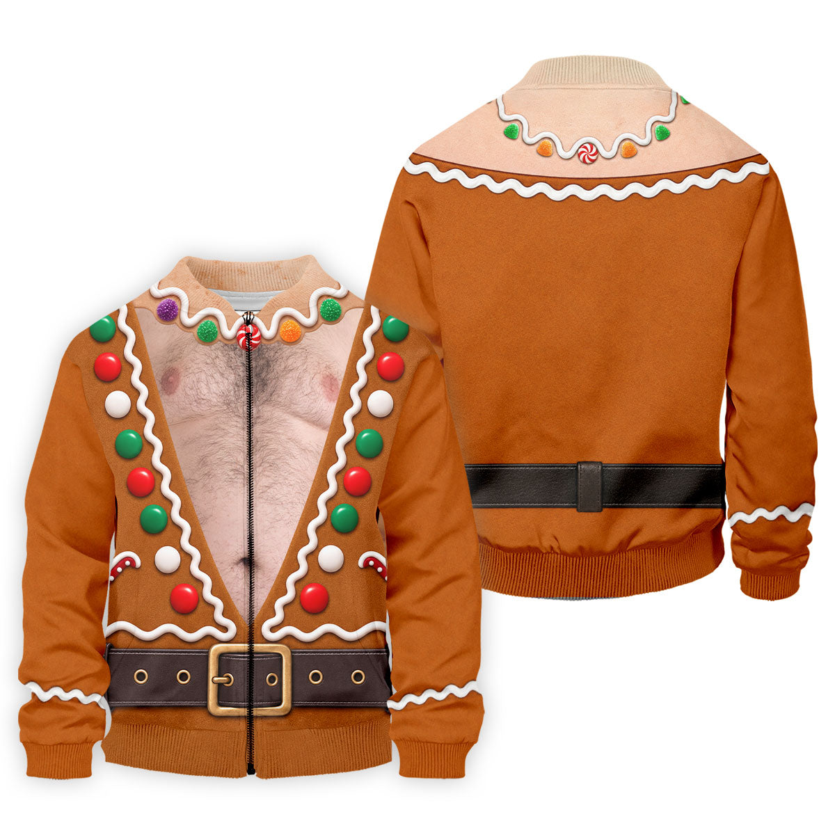 Funny Christmas Gingerbread Costume Polo Shirt, Mens Golf Apparel, Men's Golf Shirt