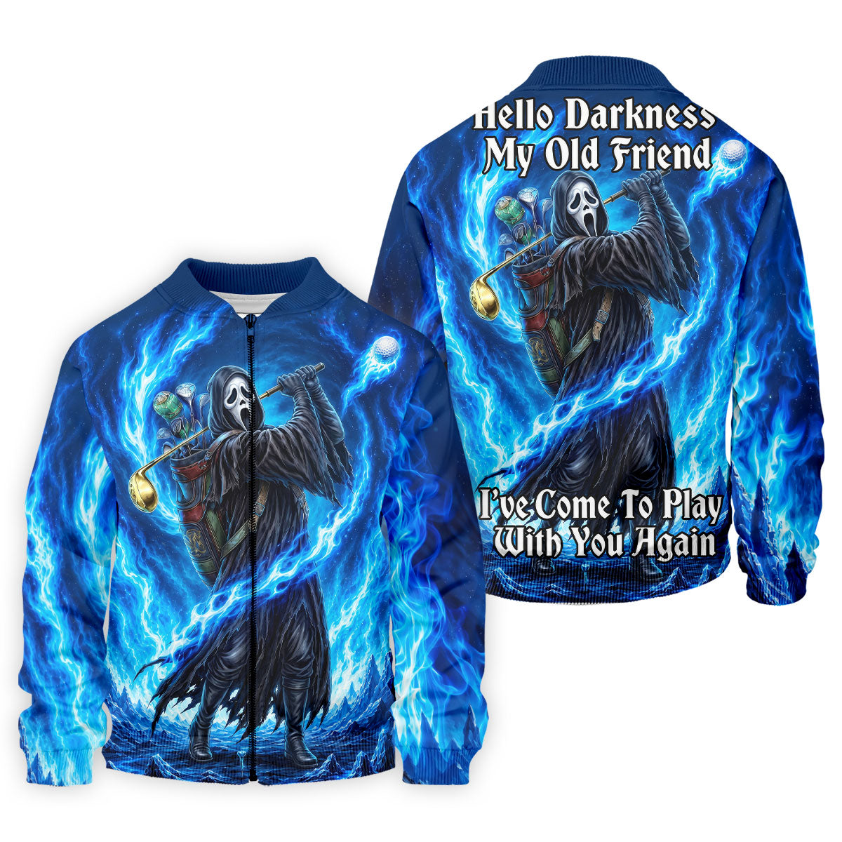 Hello Darkness Flame Horror Character Polo Shirt, Mens Polo Shirts, Men's Golf Shirt