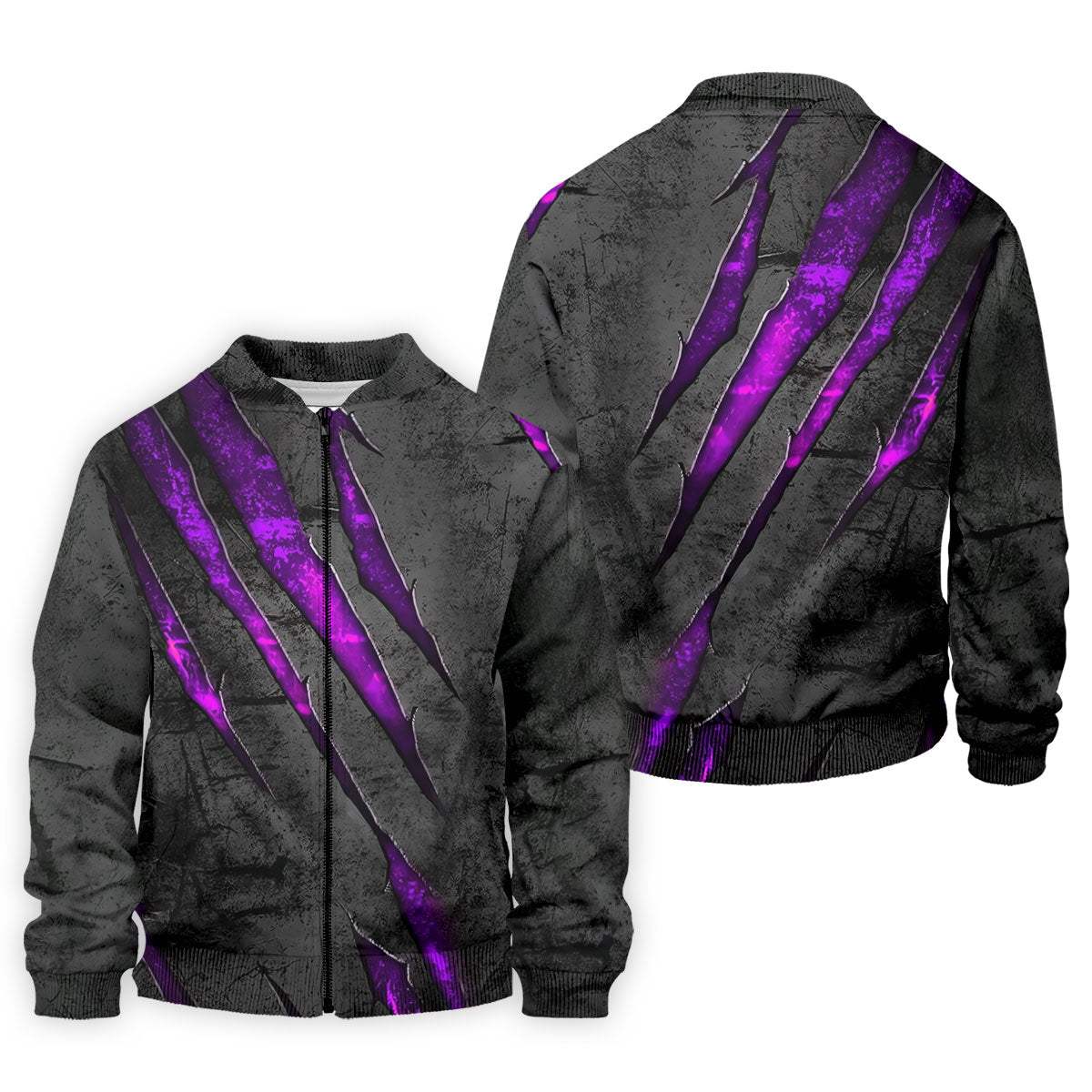 Purple Claw Marks Hawaiian Golf Shirt, Scratch Print Men's Golf Shirt, Polo Shirts For Men