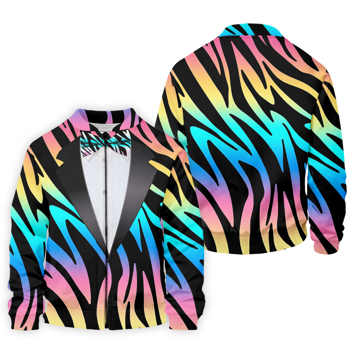 Colorful Zebra Funny Costume Hawaiian Golf Shirt, Polo Shirts For Men, Golf Shirts For Men