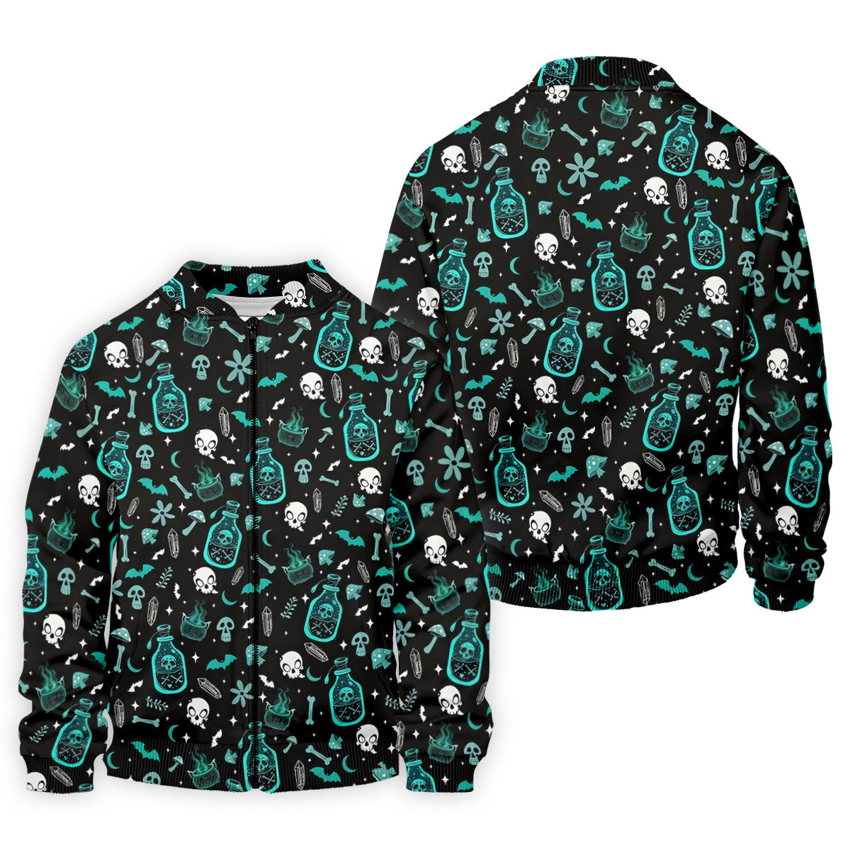 Skull Potion Halloween Pattern Polo Shirt, Printed Golf Shirts, Golf Apparel For Men