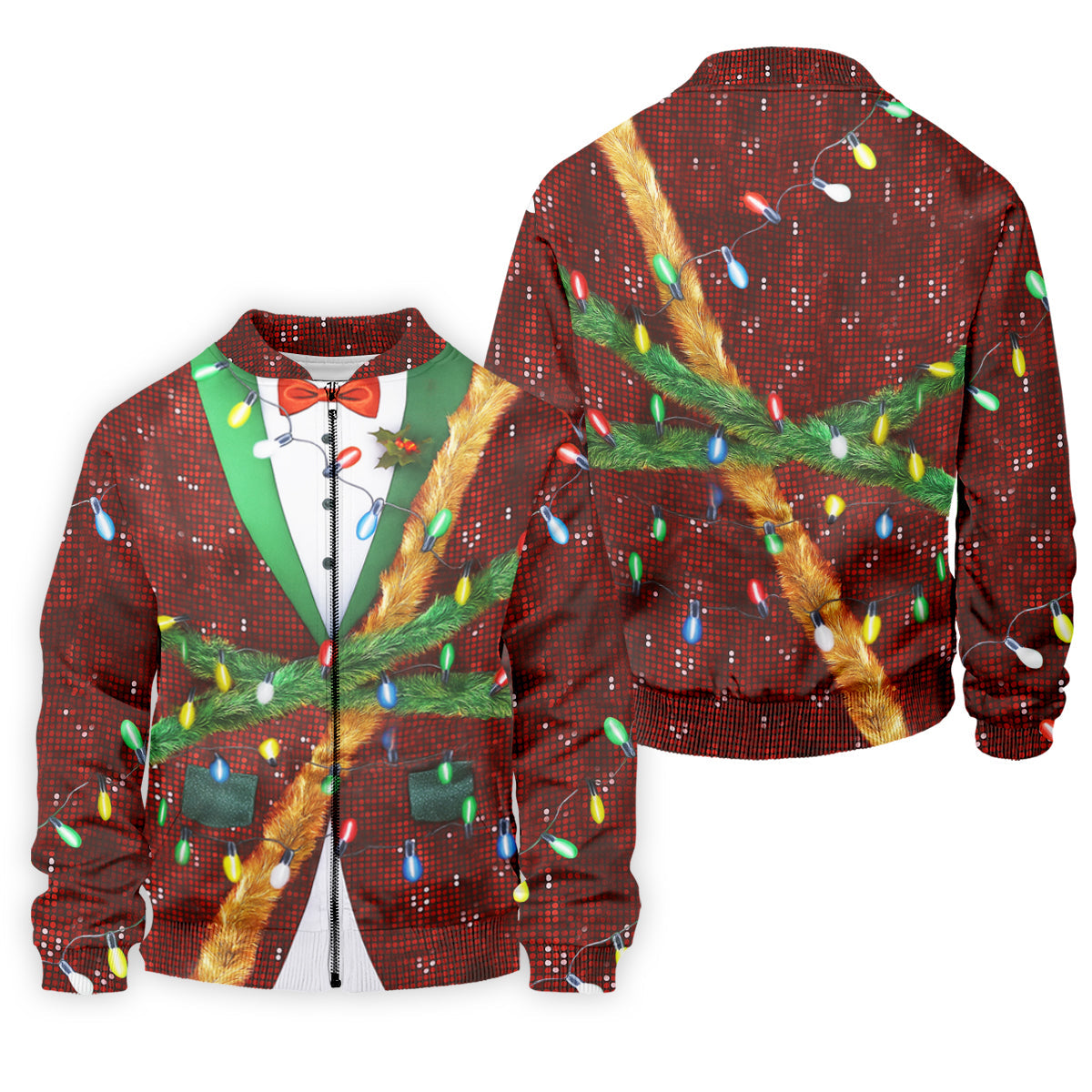 Christmas Lights Disco Ball Pattern Men's Golf Polo Shirts, Christmas Golf Shirt, Golf Gift For Men