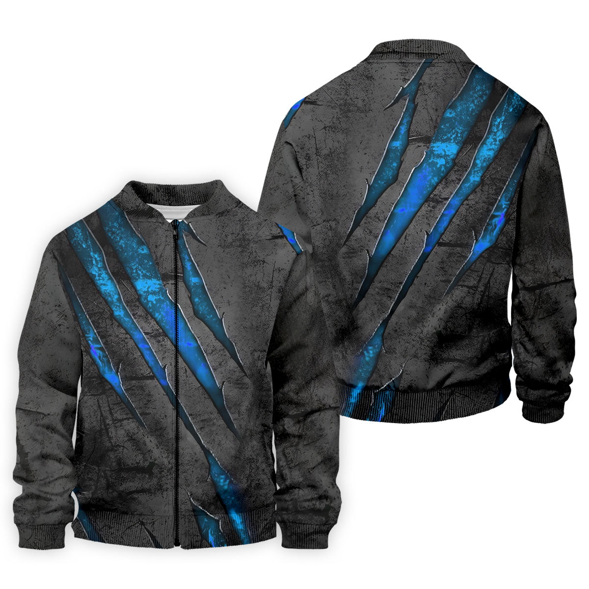 Blue Claw Marks Hawaiian Golf Shirt, Scratch Print Men's Golf Shirt, Polo Shirts For Men