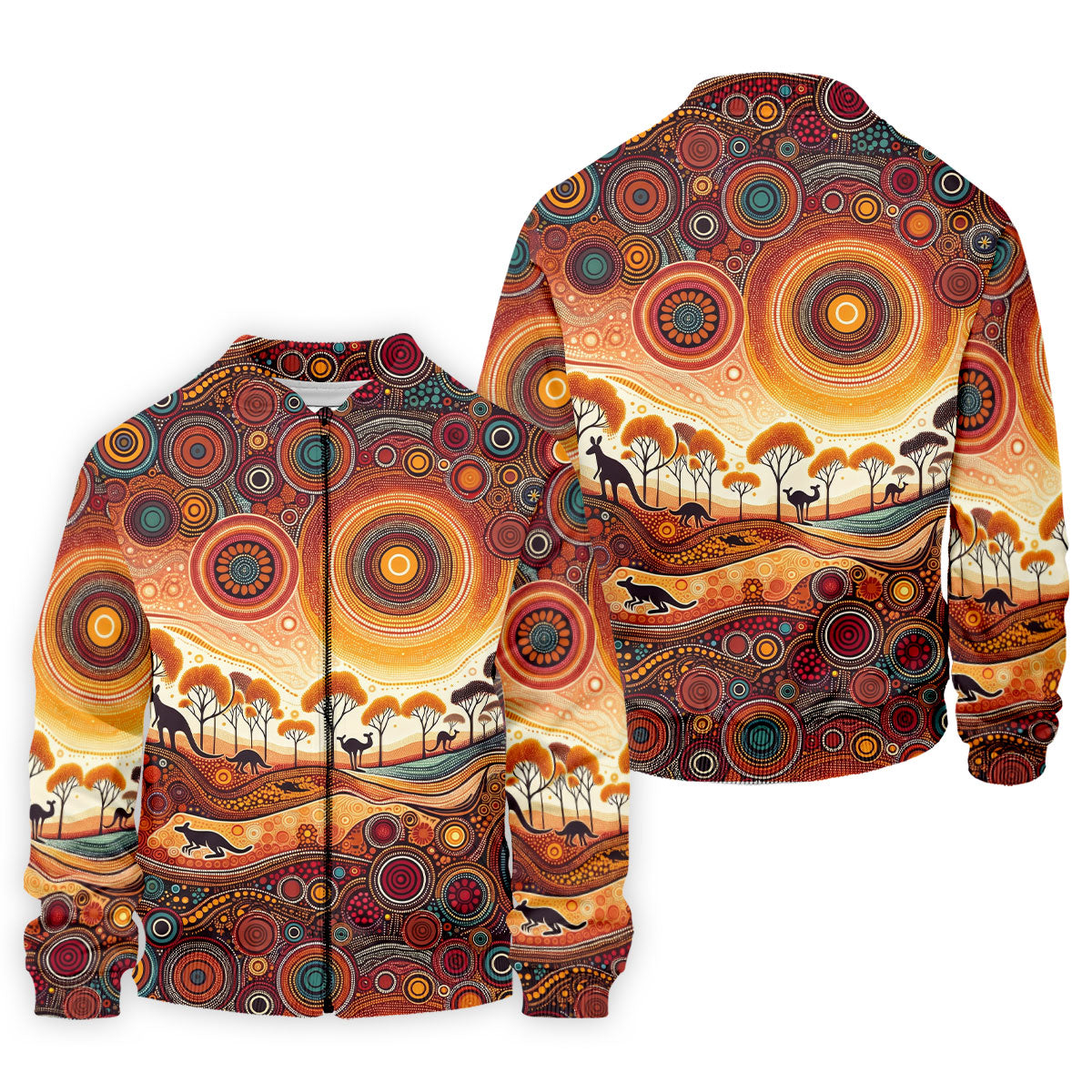 Australian Aboriginal Colourful Art Golf Tops For Men, Australia Kangaroo Polo Shirts For Men