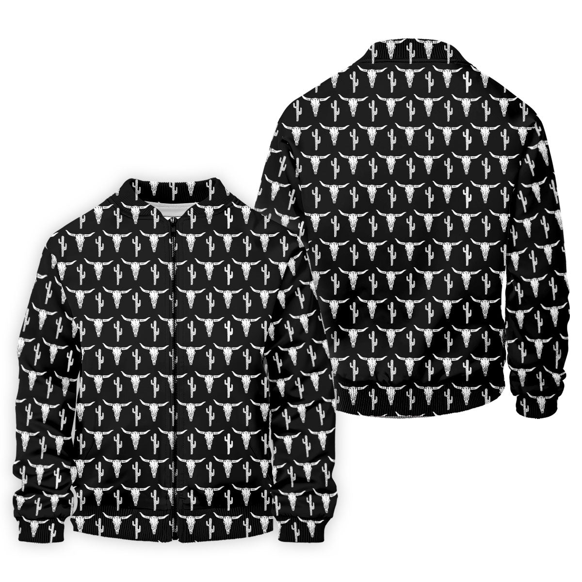 Longhorn Cow Skull Western Theme Black Golf Tops For Men, Polo ShirtFor Men, Golf Shirts For Men