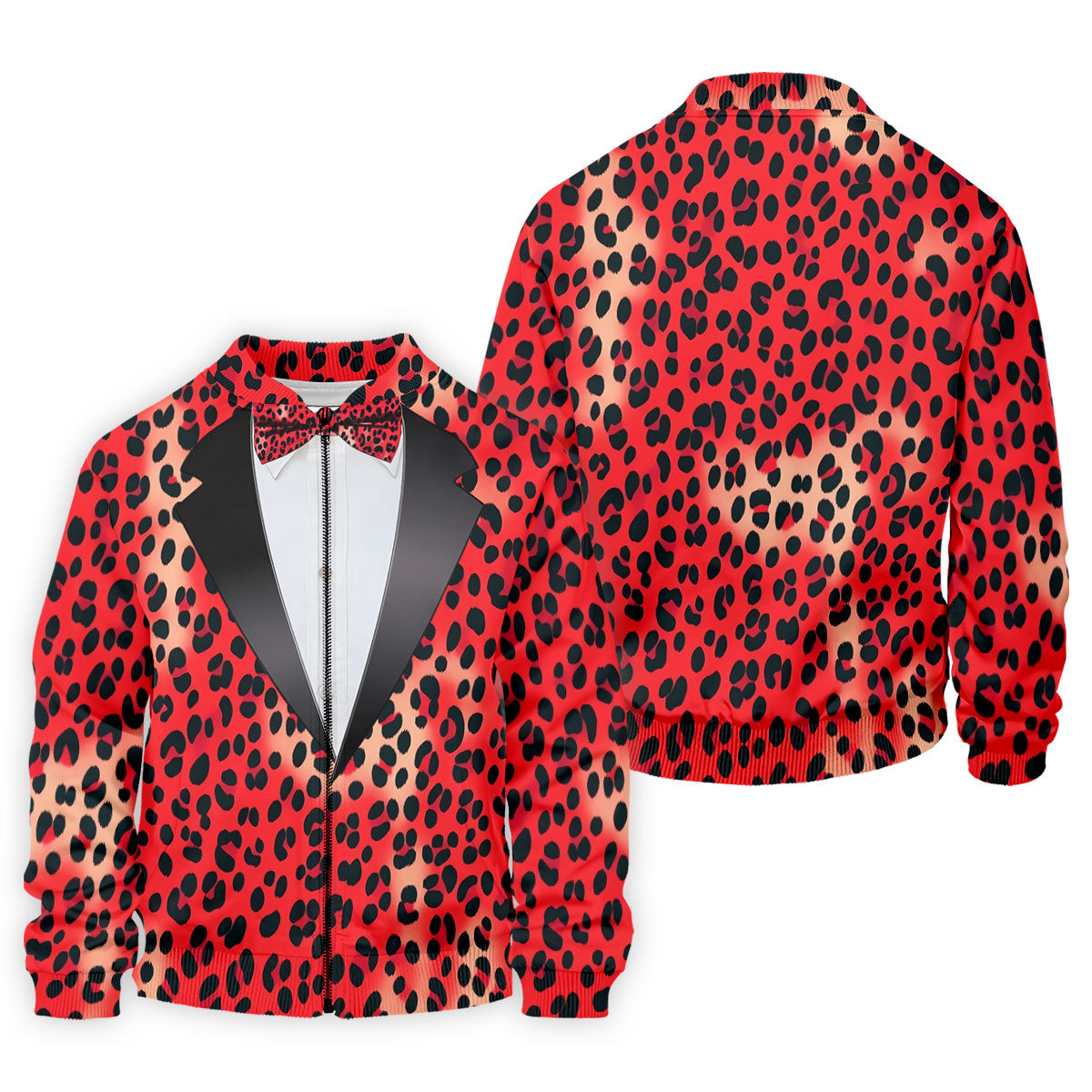 Red Leopard Funny Costume Hawaiian Golf Shirt, Polo Shirts For Men, Golf Shirts For Men