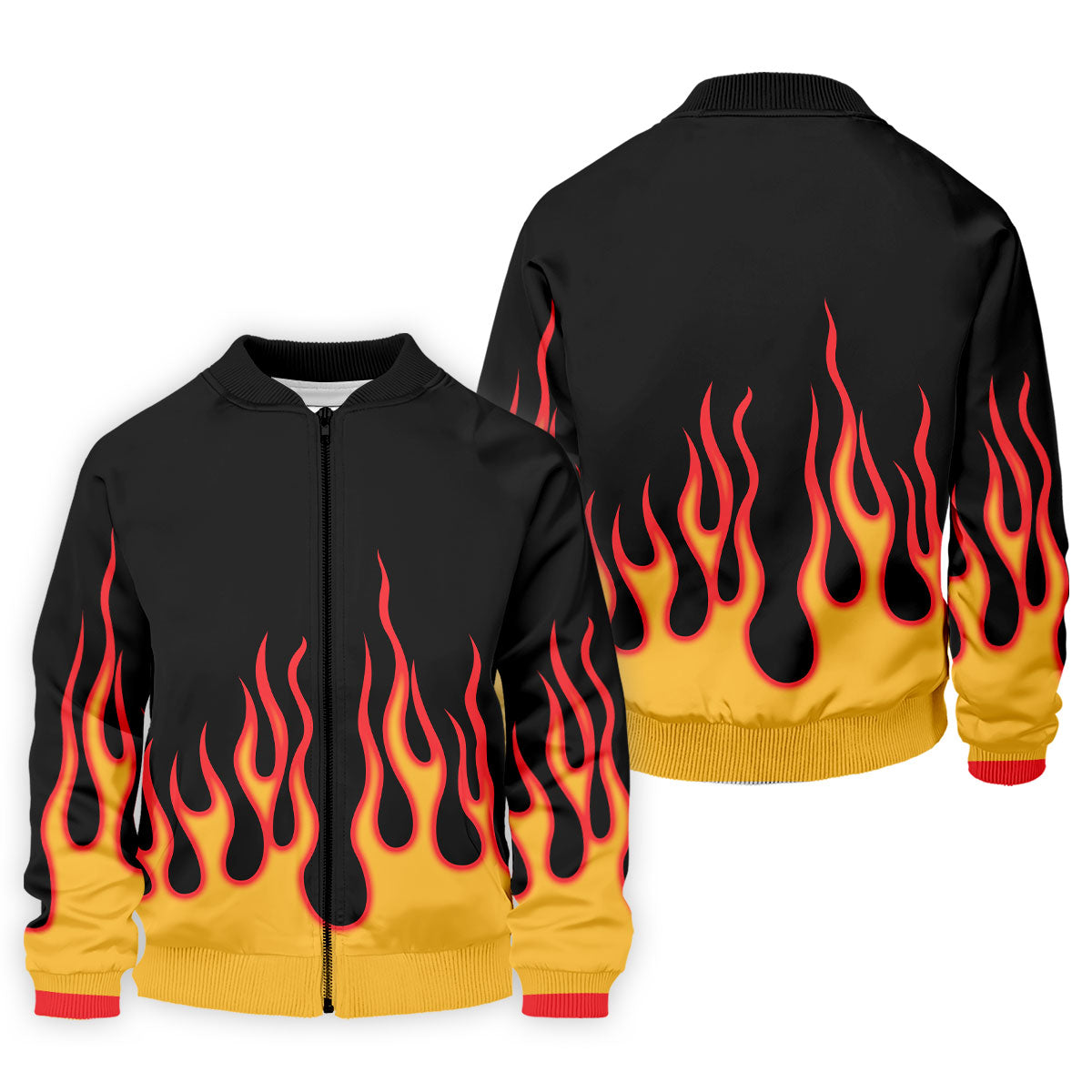 Retro Flame Fire Pattern Design Hawaiian Golf Shirt, Golf Shirts For Men, Polo Shirts For Men