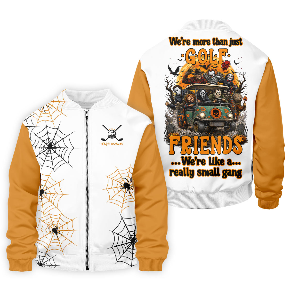 Custom Halloween Golf Friends Hawaiian Golf Shirt, Mens Golf Polo, Golf Shirts For Men
