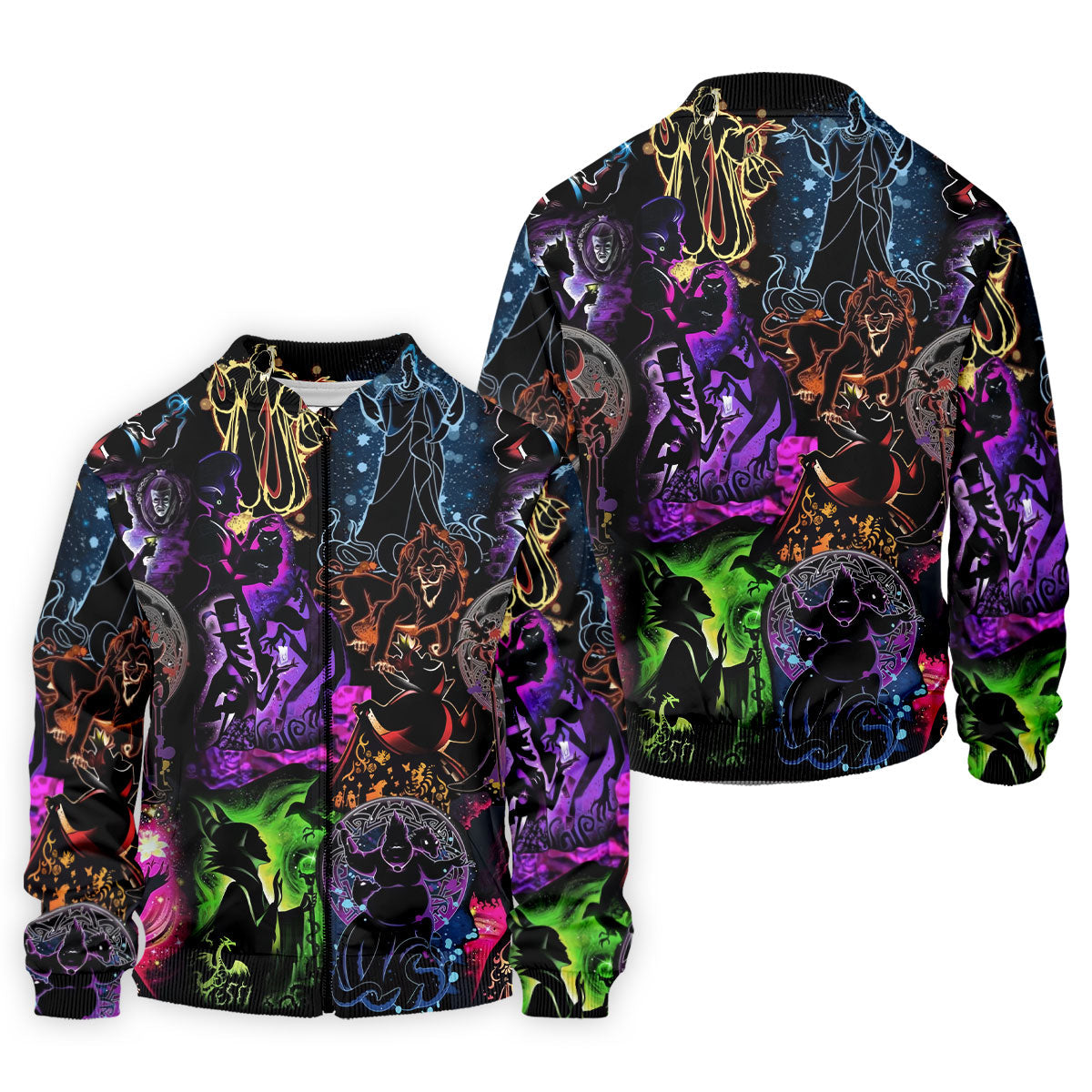 Neon Fantasy Villain Collage Halloween Polo Shirt, Men's Golf Shirt, Golf Apparel For Men