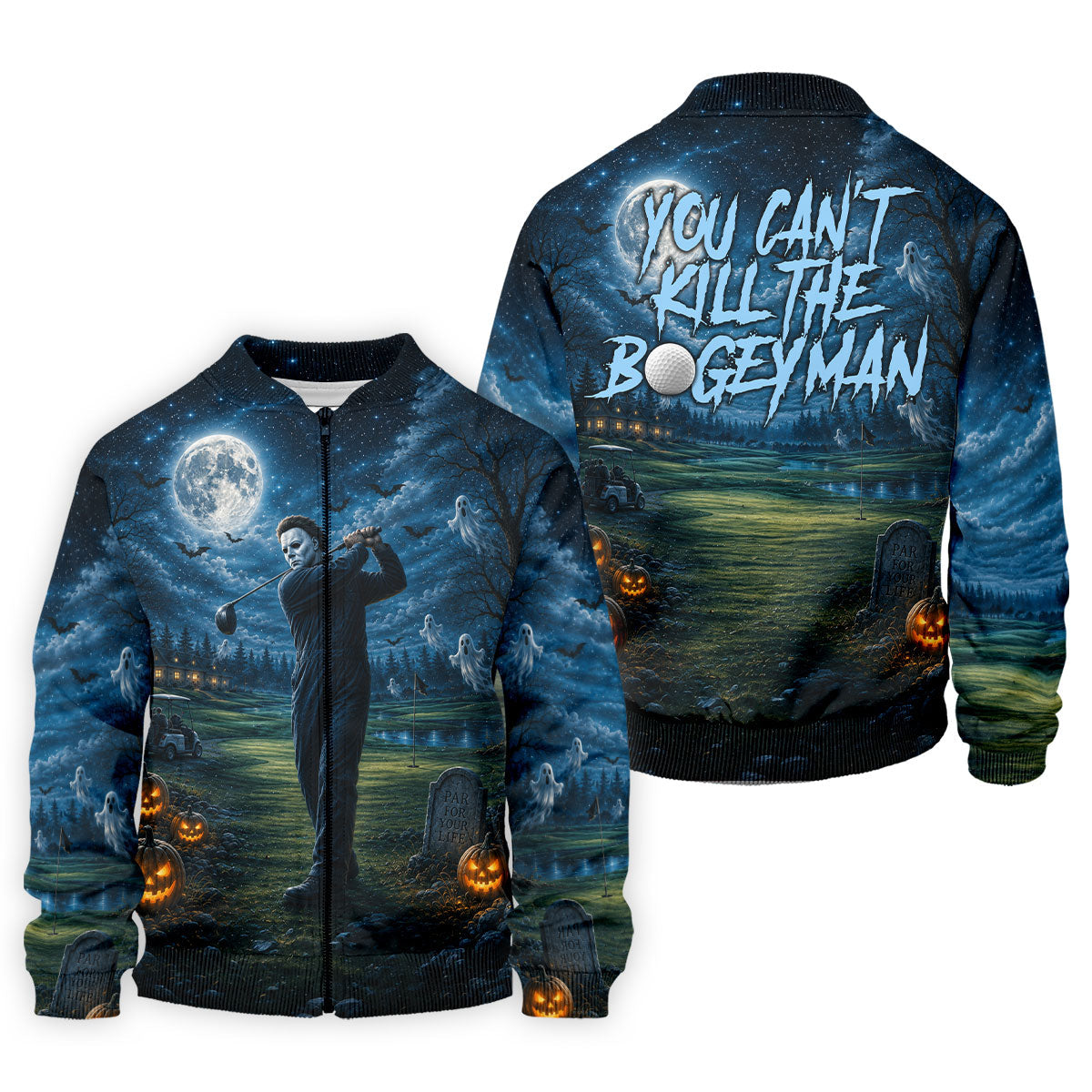 You Can't Kill The Bogeyman Halloween Ghost Polo Shirt, Mens Golf Shirts, Mens Polo Shirts