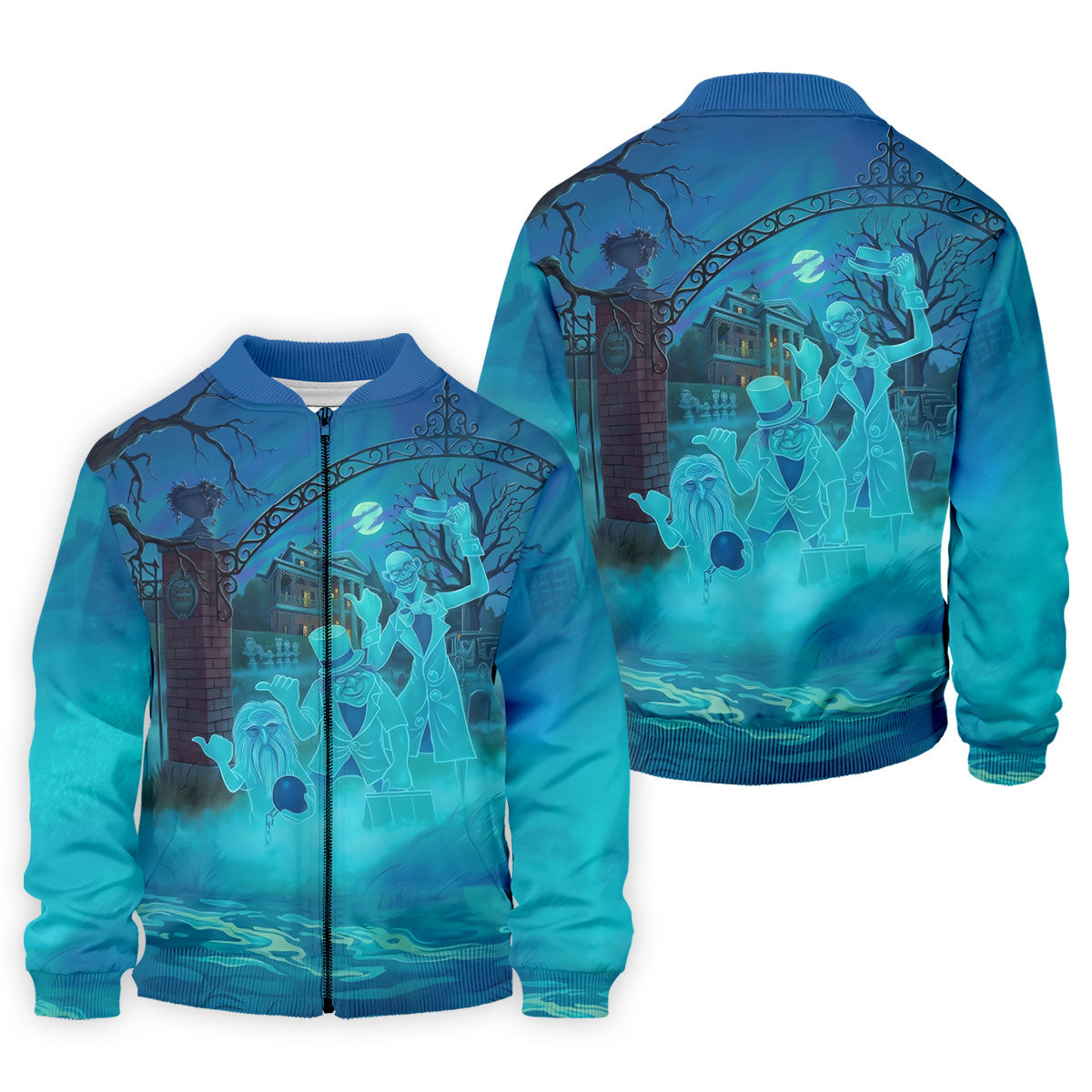Ghost Trio At Haunted House Gate Halloween Polo Shirt, Mens Golf Shirts, Mens Polo Shirts