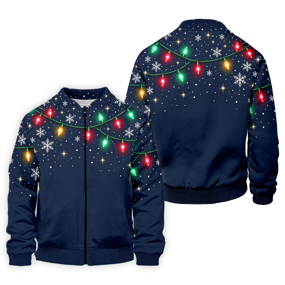 String Lights Snowflakes Christmas Golf Shirt, Mens Golf Shirts, Golf Apparel For Men