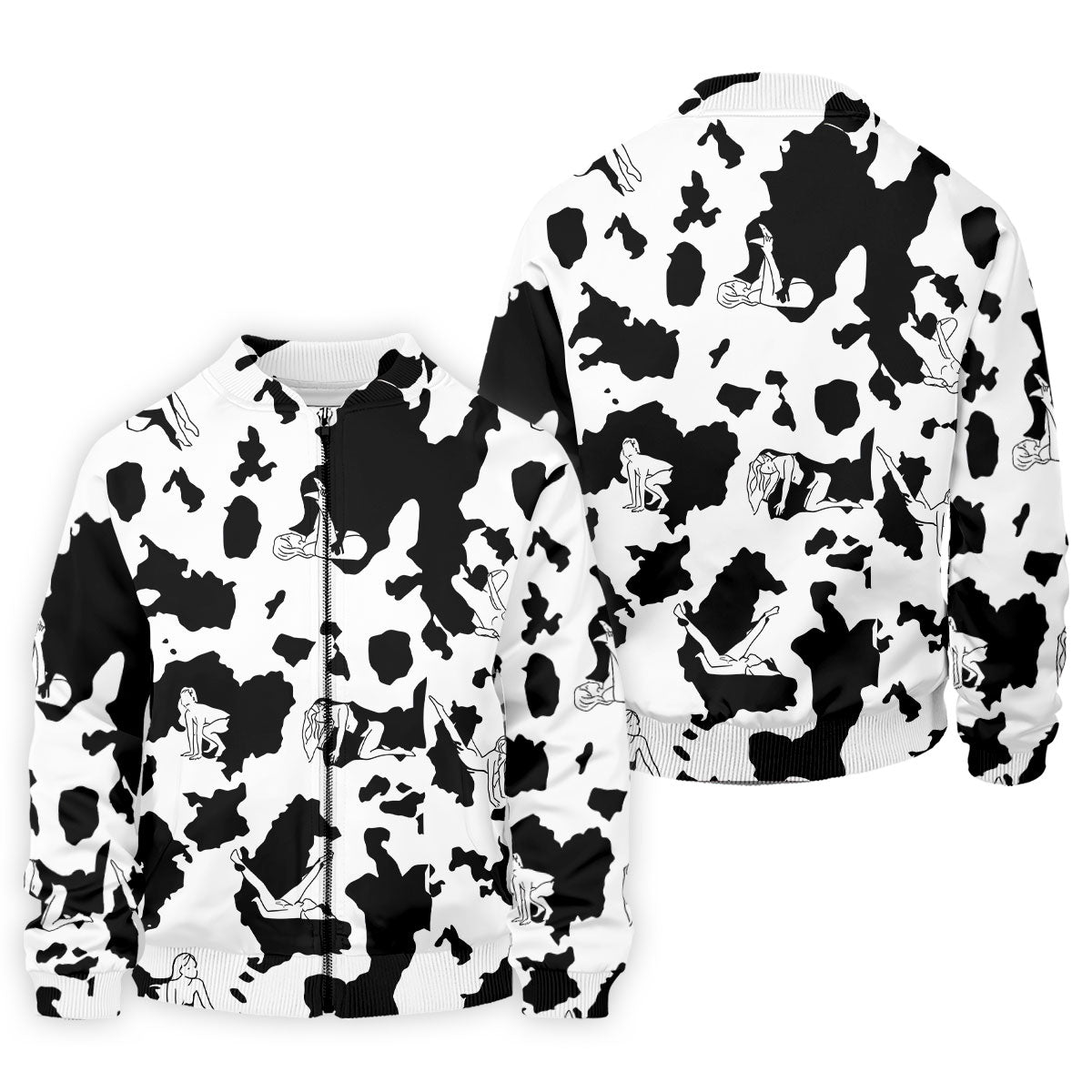 Cow Print Golf Shirt, Adult Humor Hidden Pin Up Pattern, Golf Shirt For Men
