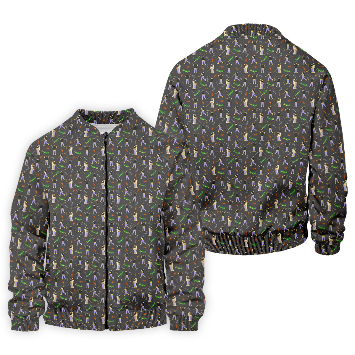 Funny Golf Lesson Alligator Pattern Polo Shirt, Golf Shirts For Men, Mens Golf Apparel