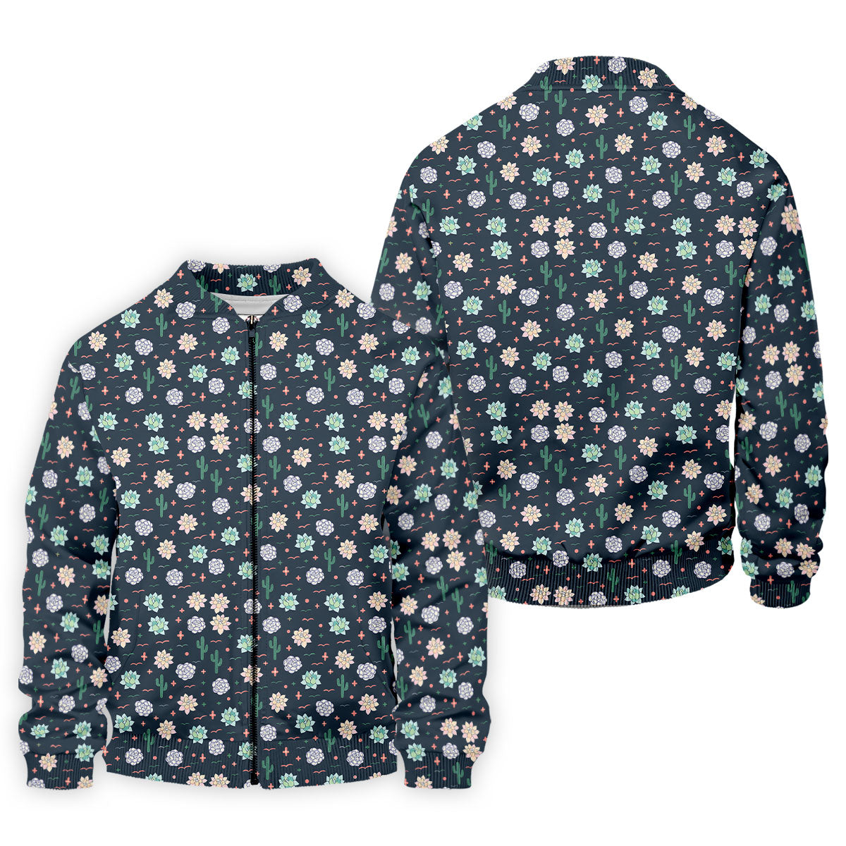 Boho Succulent And Cactus Hawaiian Golf Shirt, Mens Golf Polo, Printed Golf Shirts