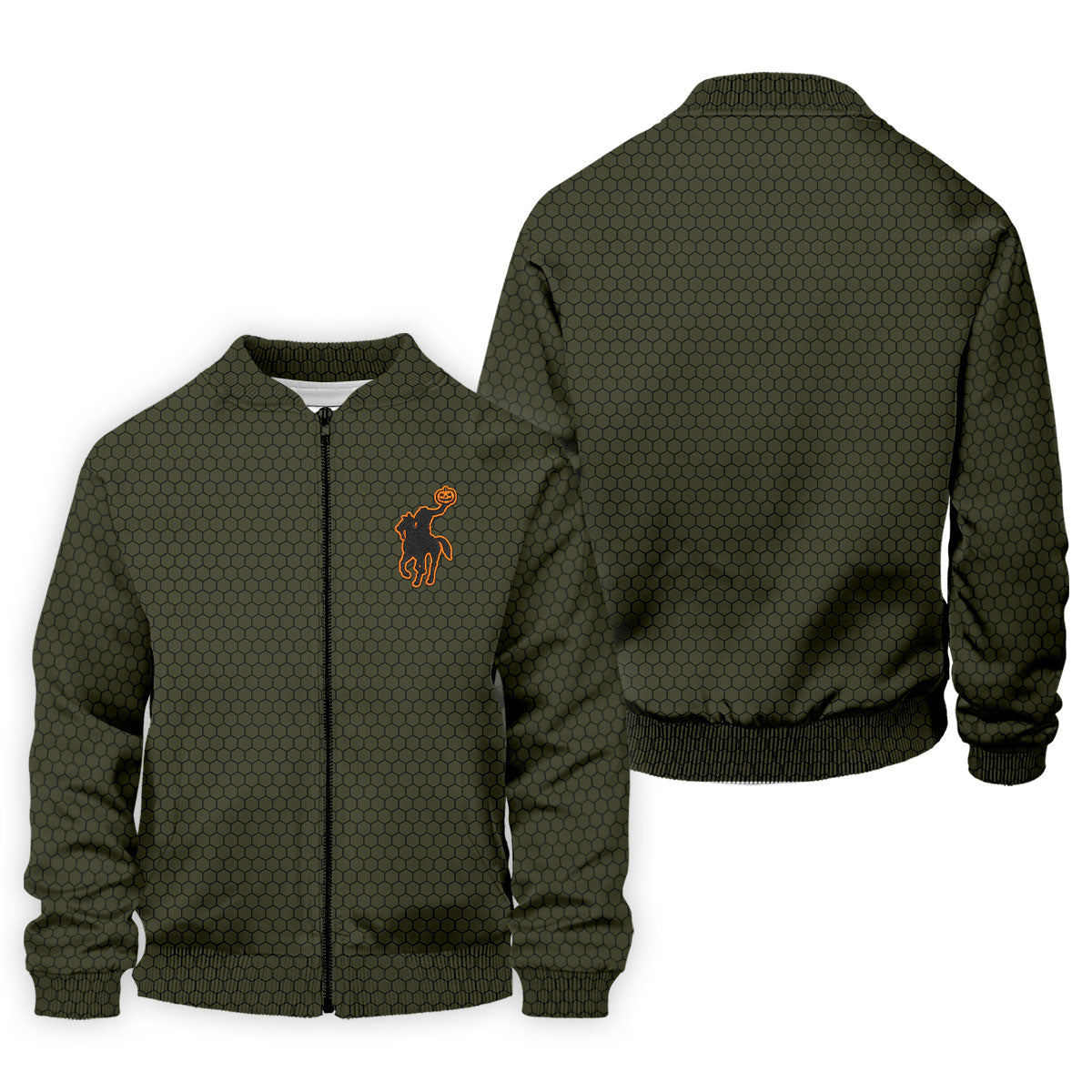 Pumpkin Rider Halloween Horror Character Polo Shirt, Mens Golf Shirts, Mens Golf Apparel