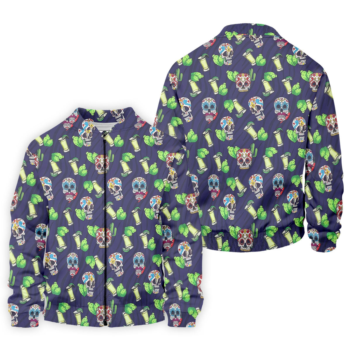Day Of The Dead Sugar Skull Cactus Polo Shirt, Mens Golf Polo, Hawaiian Golf Shirt