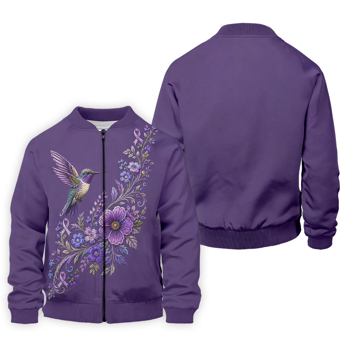 Cancer Awareness Purple Ribbon Floral Polo Shirt, Mens Golf Polo, Golf Shirts For Men