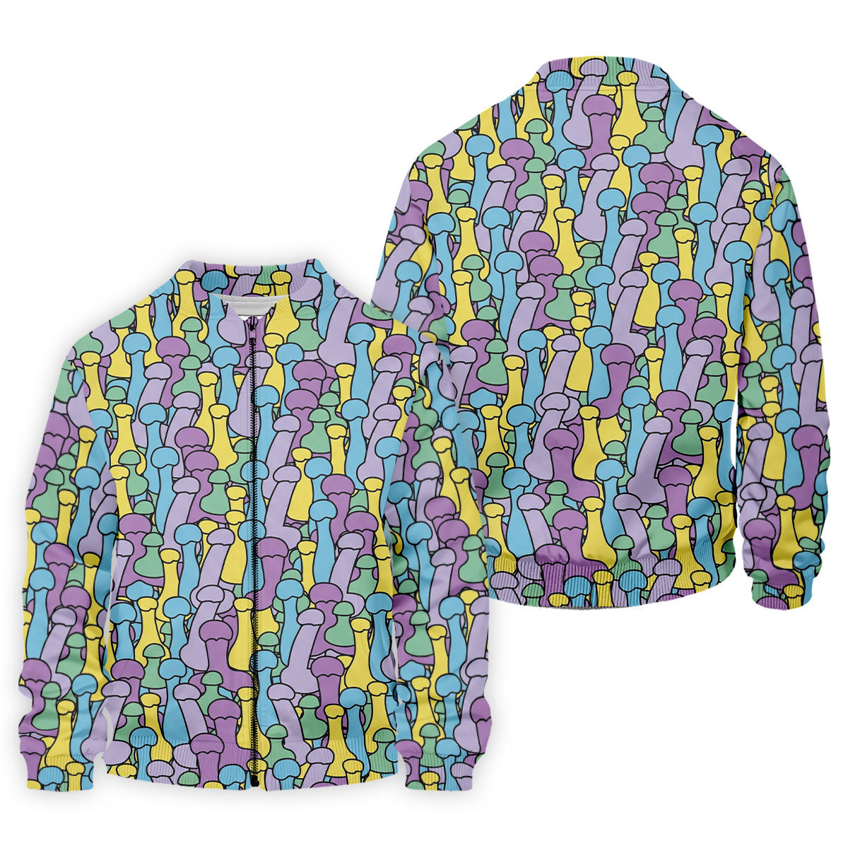 Funny Colorful Adult Humor Pattern Polo Shirt, Mens Golf Shirts, Golf Apparel For Men