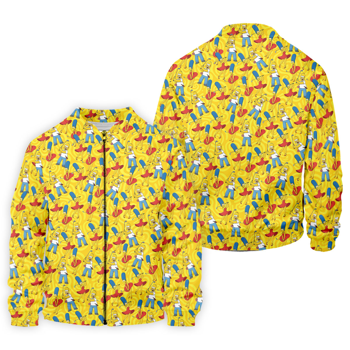 Funny Cartoon Couple Golf Pattern Polo Shirt, Mens Golf Polo, Golf Apparel For Men