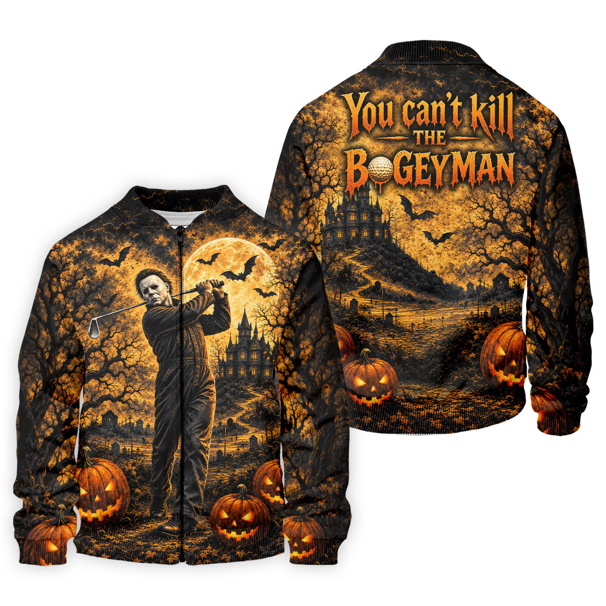 Bogeyman Horror Character Halloween Golf Polo Shirt, Mens Golf Polo, Mens Golf Shirts