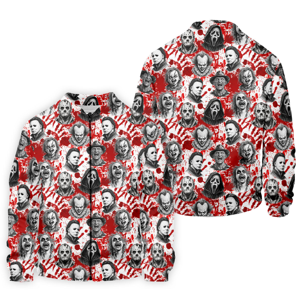 Halloween Horror Character Blood Splatter Polo Shirt, Mens Golf Polo, Golf Apparel For Men