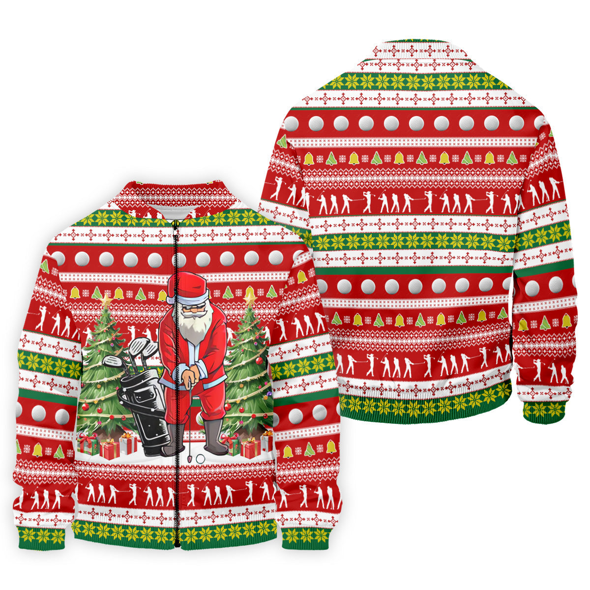 The Santa Claus Golf Pose Christmas Golf Shirt, Fun Golf Shirts For Men, Christmas Presents For Golfers