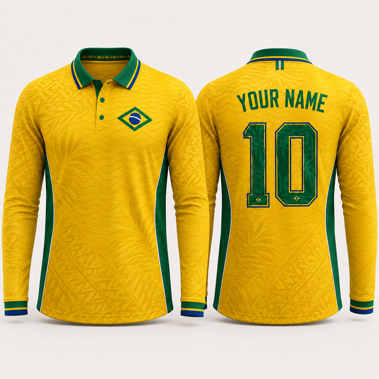 Brazilian Soccer Team V-Neck For Men Football Lover, Tropical Foliage Soccer Fan Gift