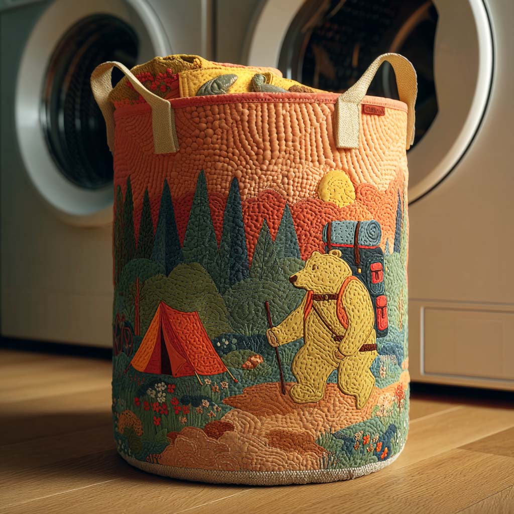 Cozy Bear Camp Laundry Basket Laundry Gifts, Housewarming Gift Ideas, Mother's Day Gifts